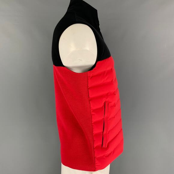 AZTECH Dale of Aspen Size L Red Black Polyamide Blend Zip Up Vest - Picture 2 of 8